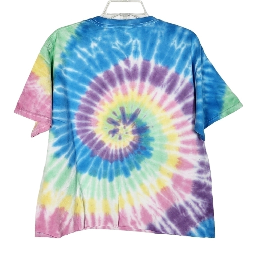 PINK FLOYD tie dye cropped band tee rainbow - Picture 2 of 3